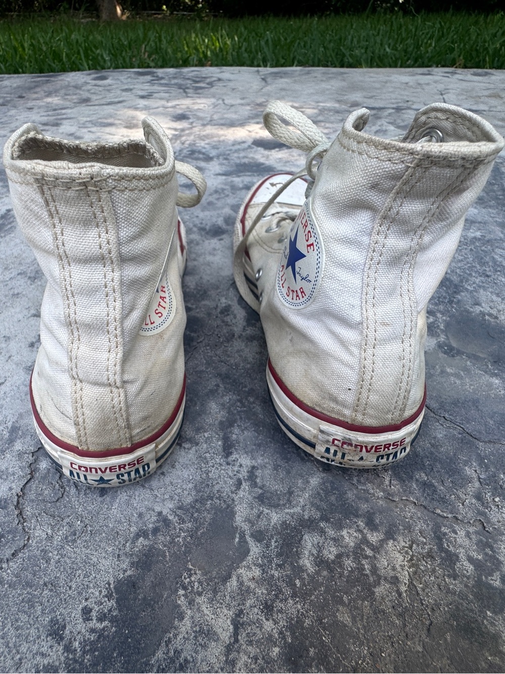 Vintage Converse Chuck Taylor High-Top Canvas Sneakers Off White size 7.5 - Picture 3 of 5